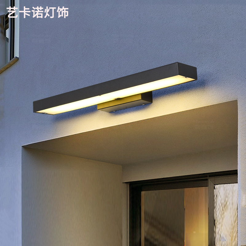 Modern, roughly stainless steel, wall-side lights outside the house yard, waterproof, door-to-door sensors