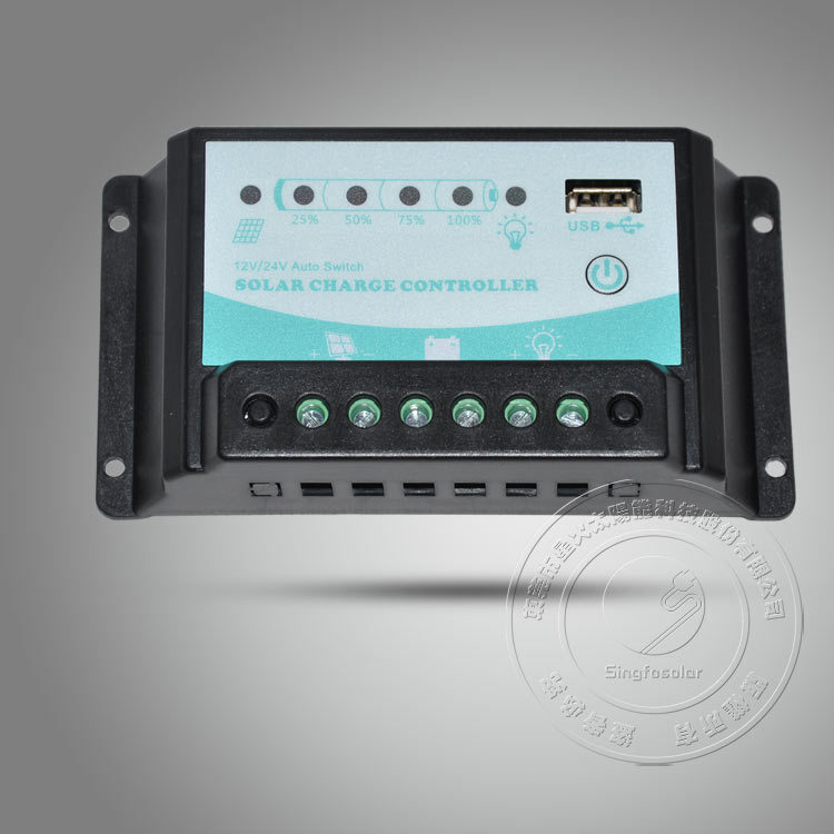 Solar panel controller 20A with USB output, 12V24V automatic recognition, AB smart protection.