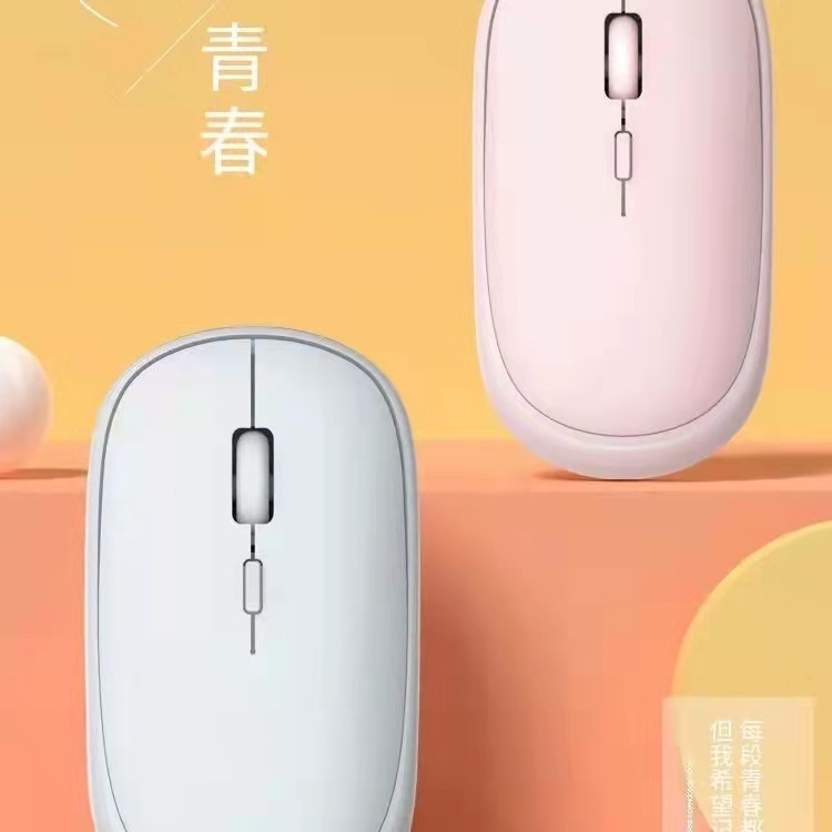 Charged wireless mouse. Silent boys and girls are cute and thin.