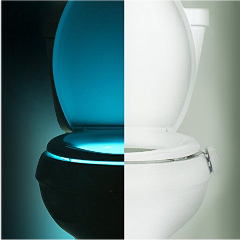 Cross-border creative novelty, toilet light, 16-colored toilet light sensory nightlight distribution.