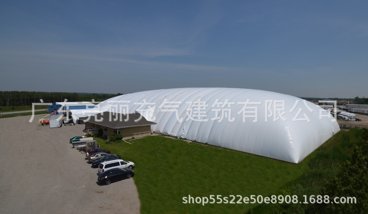 The factory's specializing in inflatable membrane structures.