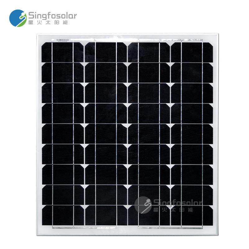 Power generation from a new, high-efficiency solar panel 50W single-crystal solar panel charged with 12V battery voltage