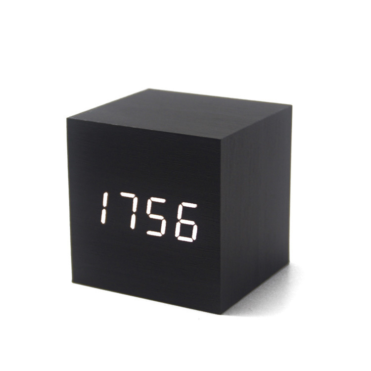 Creative voice control of ted wood clocks multi-purpose wood alarm clocks, student gift electronic bells distributed