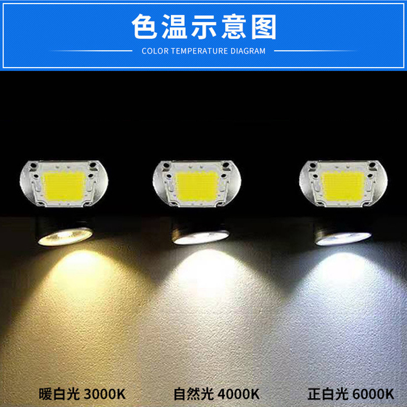 Rewind COB light source 4046 F25*25 50W 12V 32V High-lighting Lamp Lights Light Source