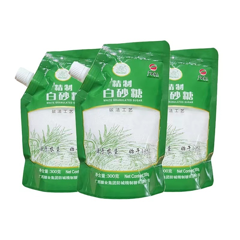 Đường là 300 gram đường trắng tinh chế, đường cacbon tốt, giấy nhỏ cột sống, lấy mía ở Guangxi.