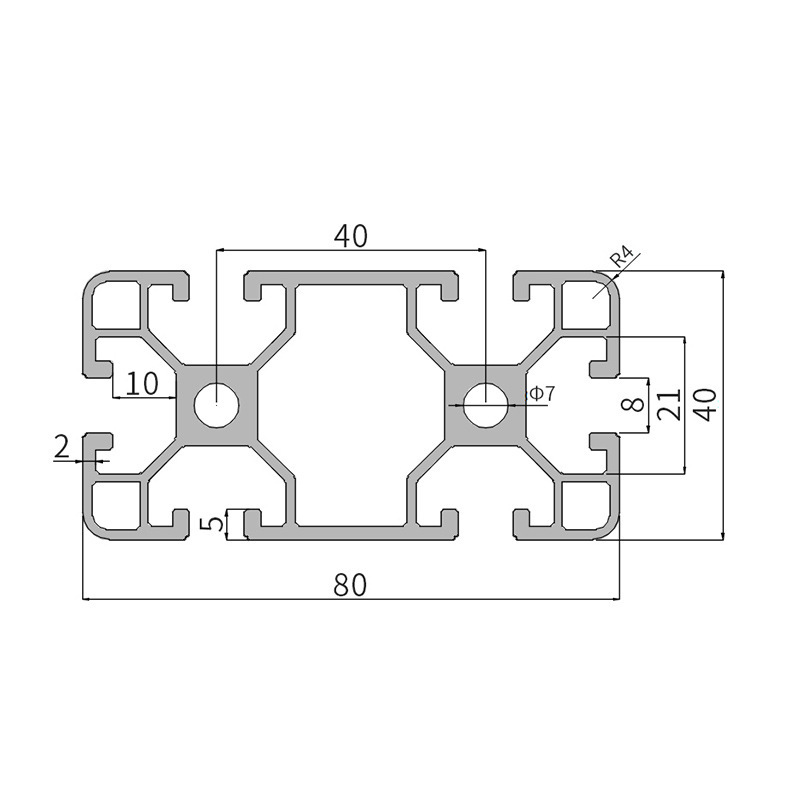 4080重型铝型材工业欧标铝型材方管铝合金型材4080铝型材厂家直供