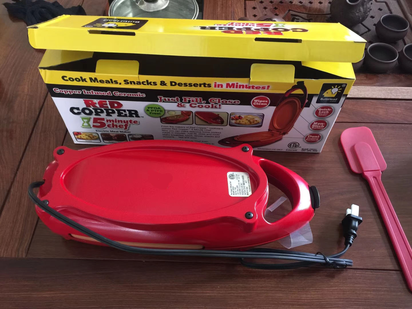 Red Copper 5 Minute Chef Pancake, sandwich machine, grill, grill, pizza machine.