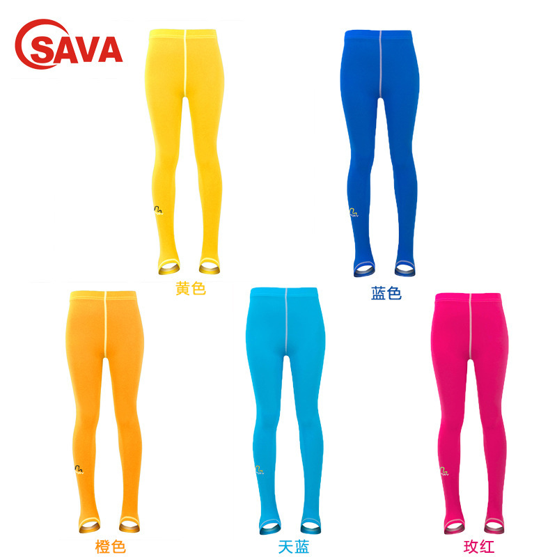 UV-protected children's swimsuits, boys and girls, step on foot thins, sun-proof young people's long pants.