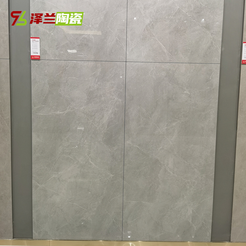 Modern, approximately 750 x 1500 floors, tiles of marble imitating marble bricks.