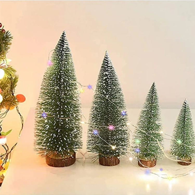 Mini-Christmas cedar tree, LED luminous pine tree decorations, home table decorations, desktop placements.