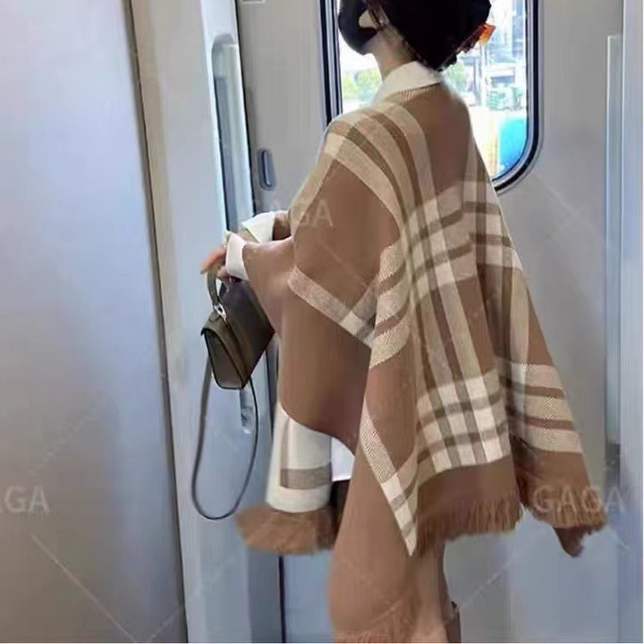 Phụ nữ mùa thu và mùa đông mặc áo choàng mới năm 2024, mặc áo choàng dài, mặc áo len.