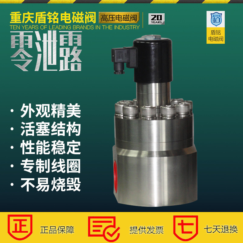 【廠家直銷】不鏽鋼管接盾銘高壓電磁閥40 6050mpa先導式電磁閥