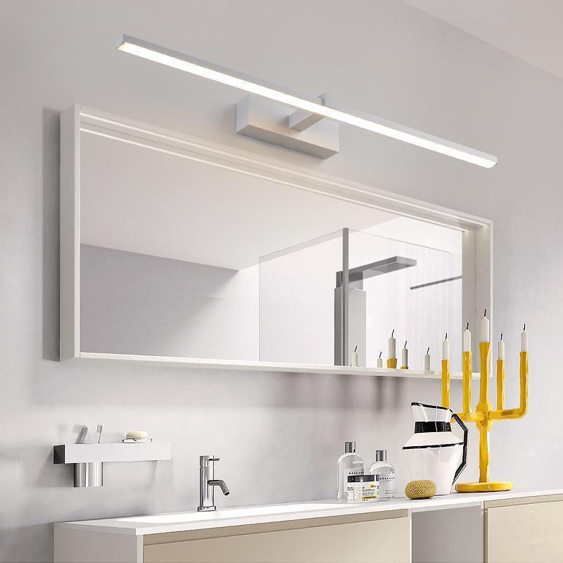 Modern short-cut bathroom mirror frontlights waterproof and fogproof from perforating the toilet.