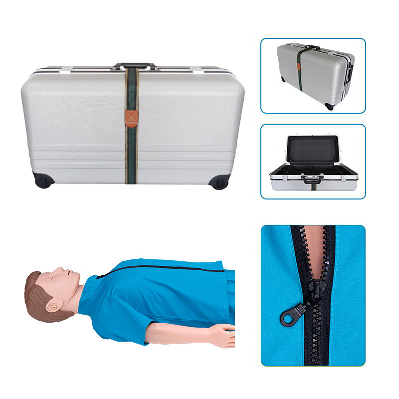 Advanced computer version CPR simulator, first aid simulator, medical teaching model, hard plastic box.