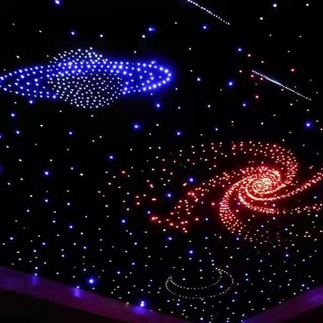 Customize the ceiling of the led family cinema with a slab of fibre-optics in a car full of stars.