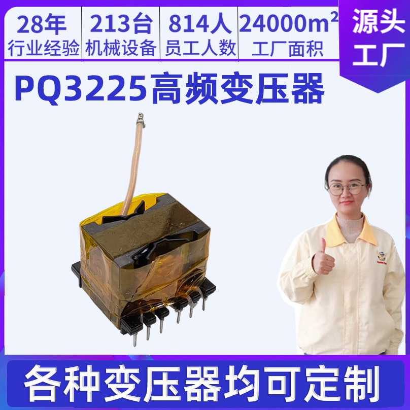 Manufacturer custom PQ3225 power transformer ring anti-magnetic frequency small 110v to 220v