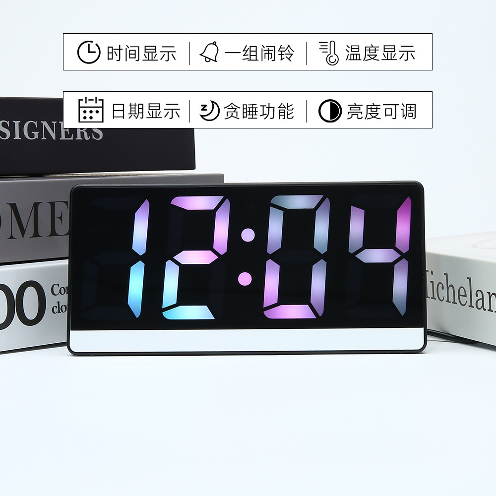 Mirror alarm students use smart electronic clocks for digital lyd night-time silent creative multifunctional clocks