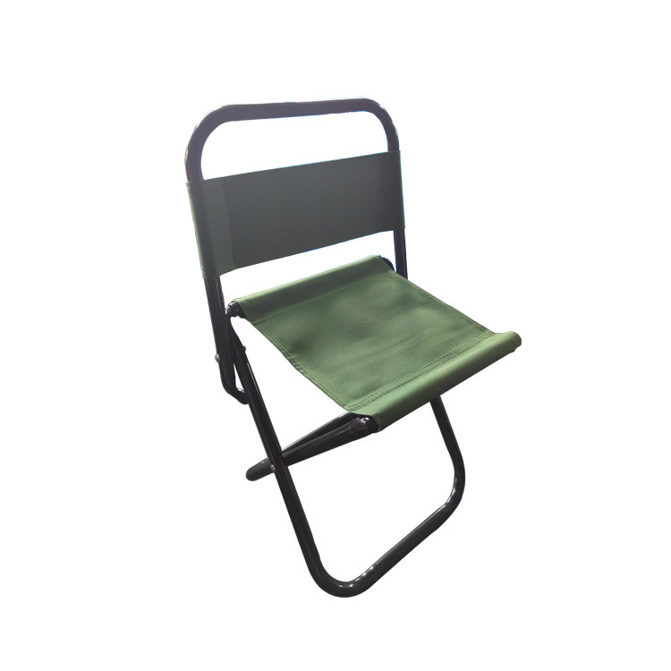 I'll fold out the outdoor resting chairs and fold them by the back.