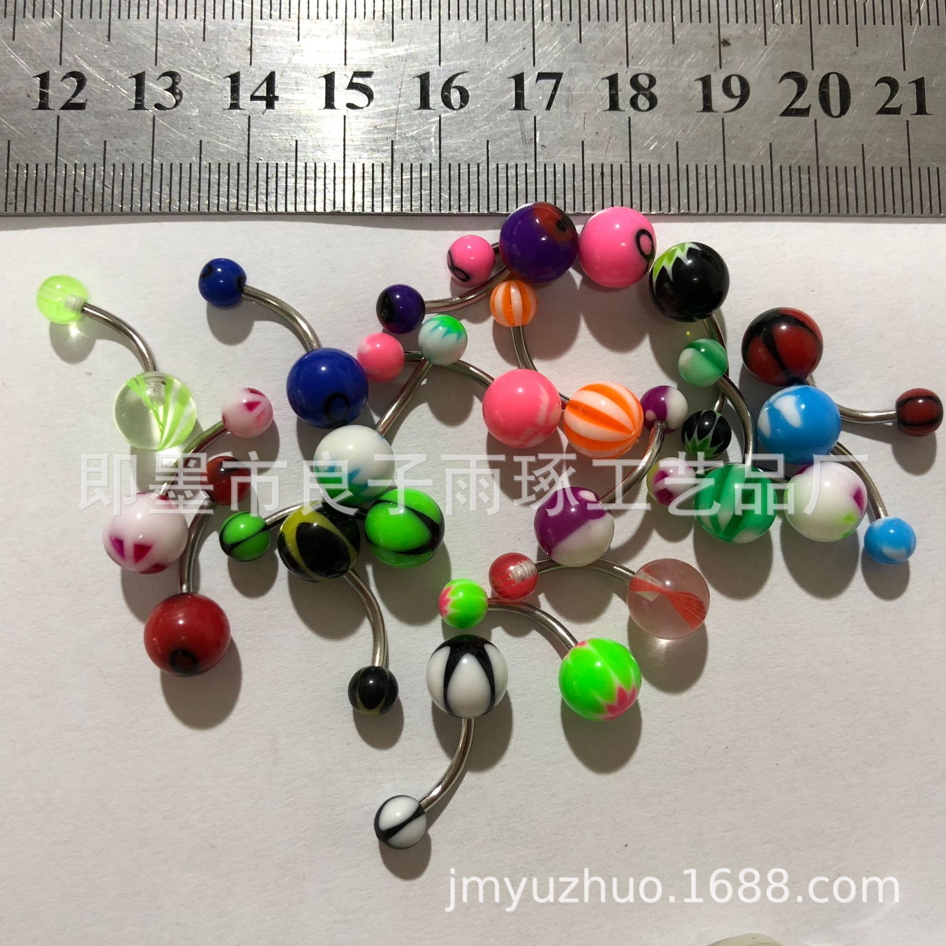 廠家批發跨境 速賣通臍釘 20pcs 顏色隨機（1.6 * 10 * 5 * 8mm）