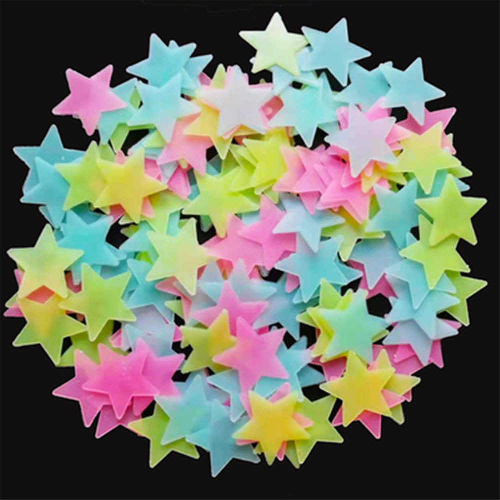 3D light-star wall with 3cm star-light wall sticker fluorescent to children's bedroom decoration