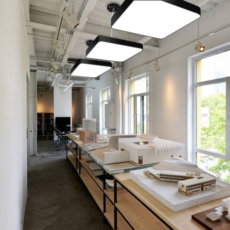 Lighting of the office in the corridor of the conference room shop in the square shape of the modern simplified chandelier