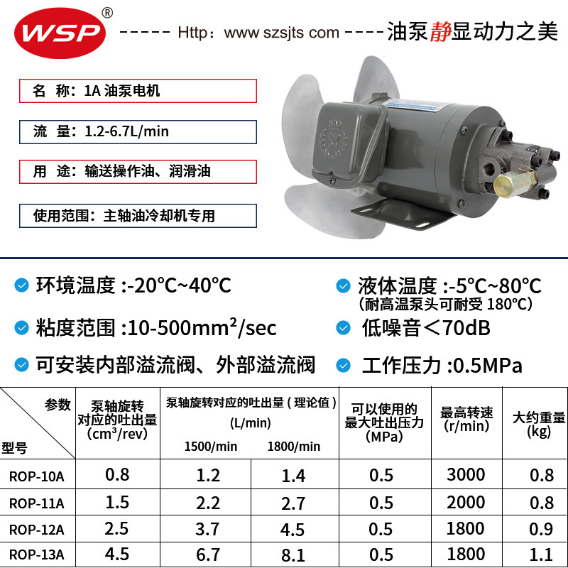 锦通顺  油冷机专用油泵电机TOP-12A  ROP-13A-VB 三角油泵摆线泵