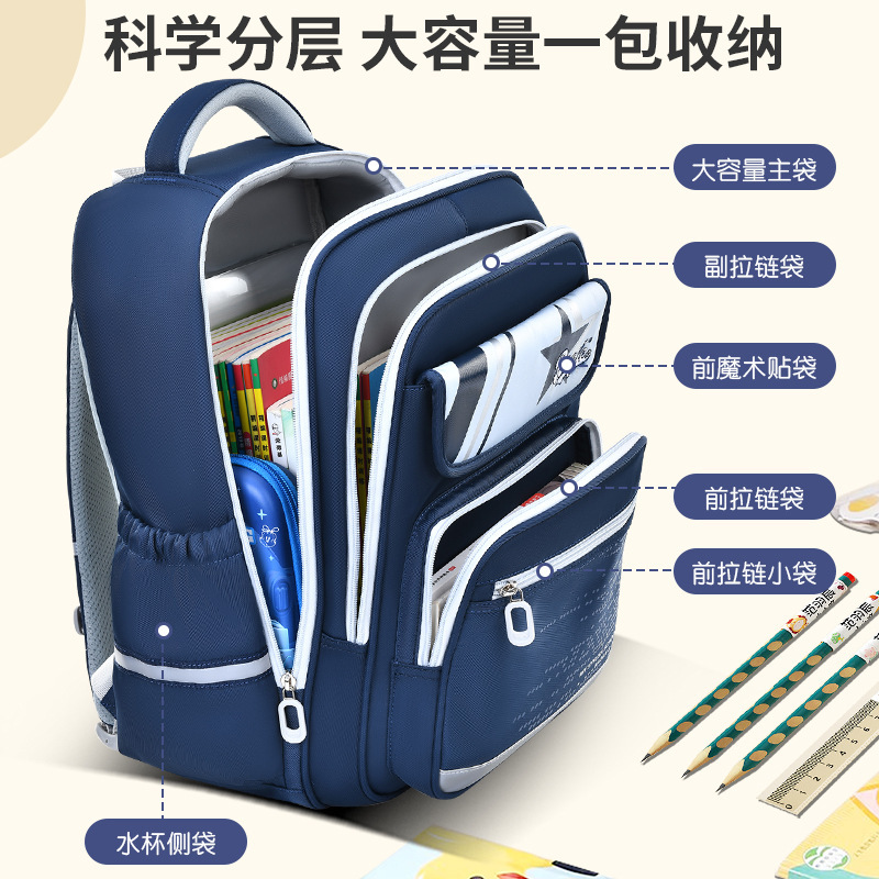 New school bags for pupils in grades 1 - 6 to reduce the child ' s high-capacity backpack for boys and girls in grades 1 - 2