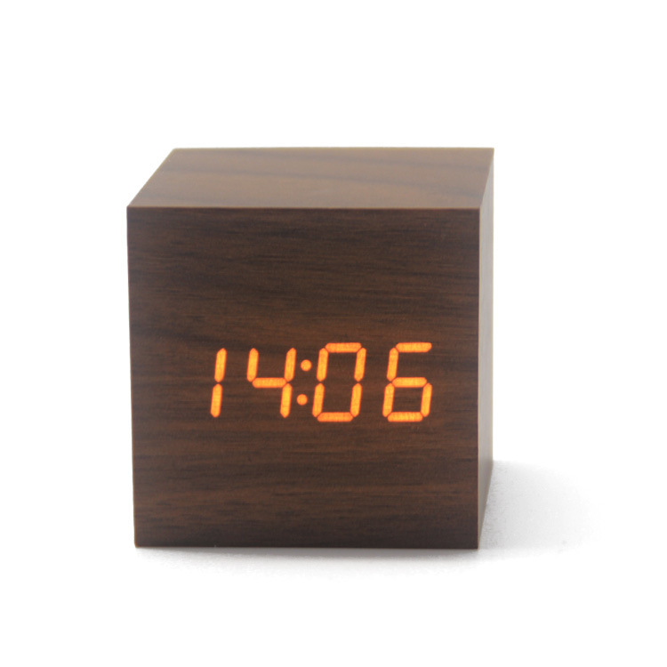 ted wood clocks multi-Purpose wood alarm Clocks, 학생 선물 전자 종의 창조적인 음성 제어