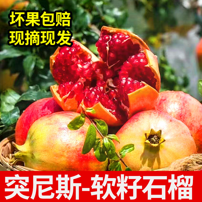 The Tunisian soft-seeded pomegranate fruit, fresh season fruit soft-seed sweet pomegranate non-hard seeds