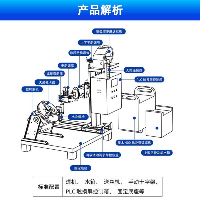 Autowelding equipment for the whole of the arc tube of the flannel carbon steel stainless steel welding