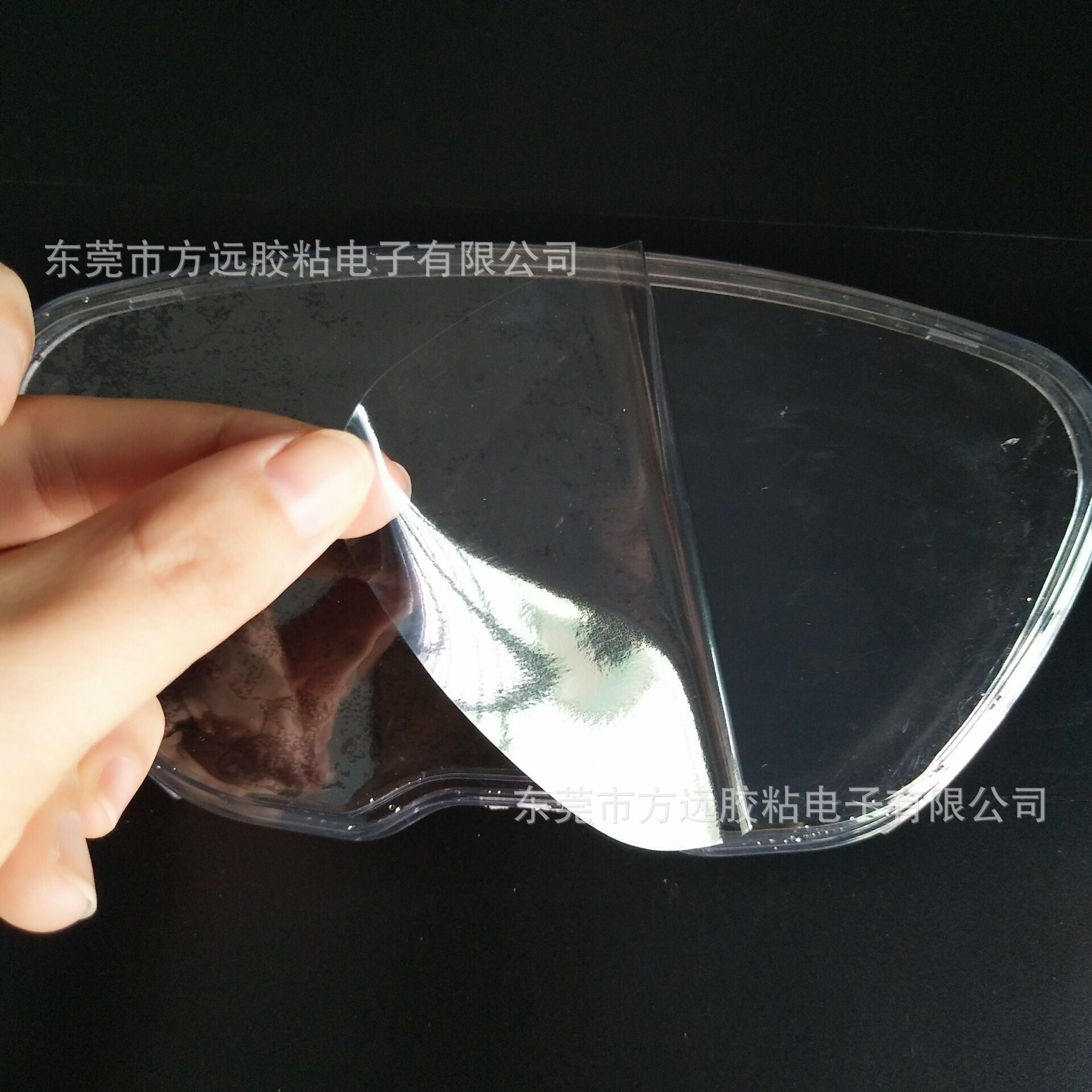 Transparent printing of PVCpe electrostatic adsorption protective membrane non-molecular incisors on the glass surface of the factory ' s round glasses