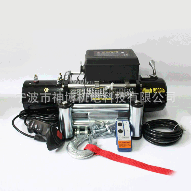 Source 8000 LB winch, direct electric vehicle-mounted winch, portable small electric winch wholesale.