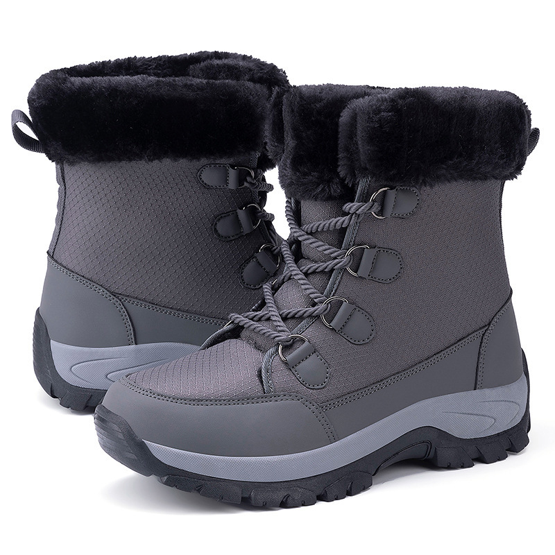 2024 Northeast winter couple snow boots for both men and women to climb the mountain with cotton shoes.