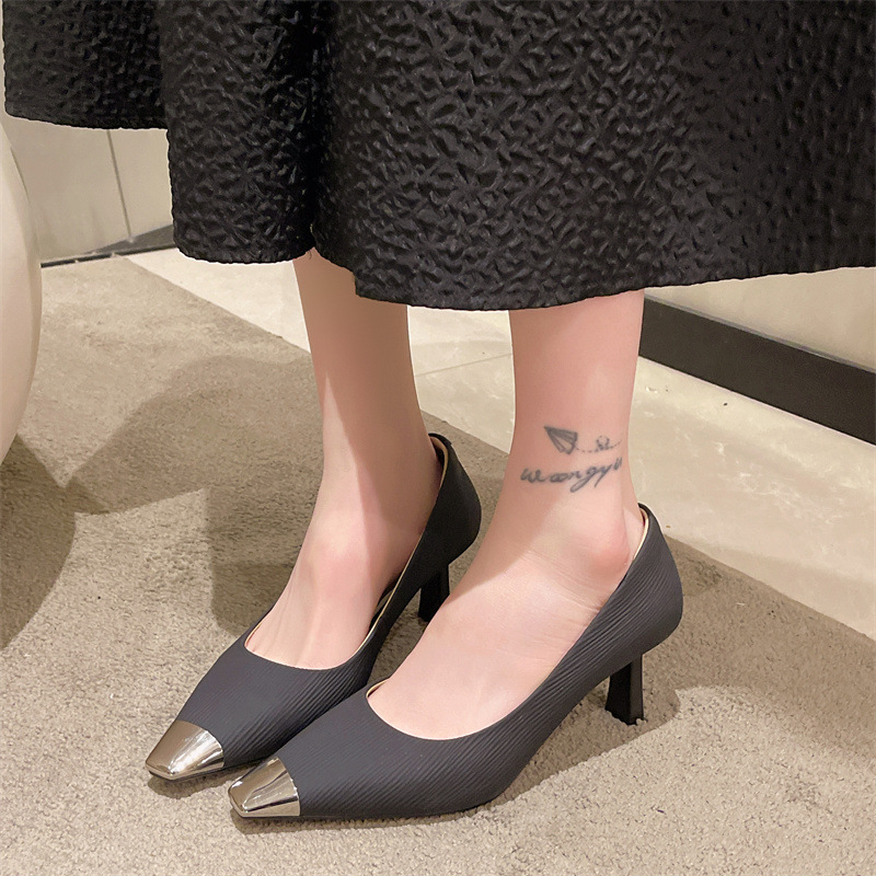 Dafeiou metal-proof, leather-skinned shoe girl, 2024.