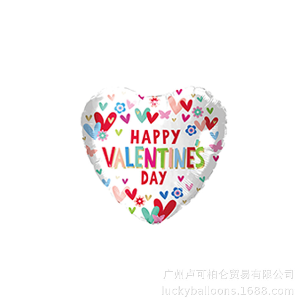 Cross-border 9-inch valentine aluminum balloon decorated and marked with a heart balloon.