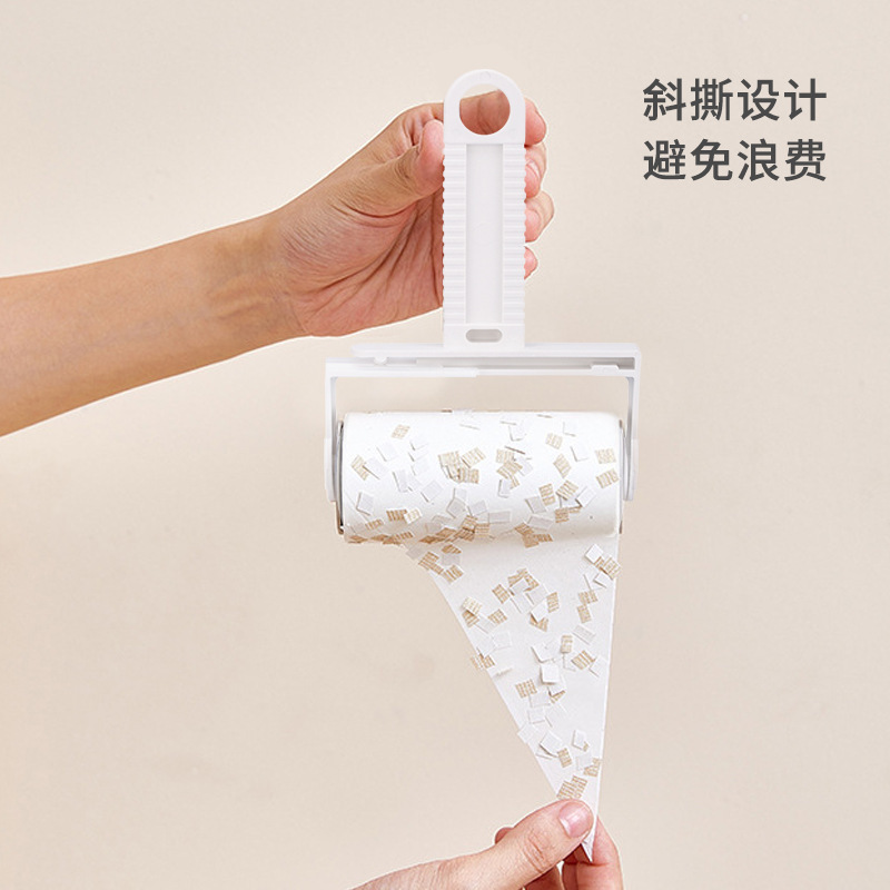 10-cm sticker roller, torn roller brush core instead of 16 cm clean paper and 24 cm dust paper