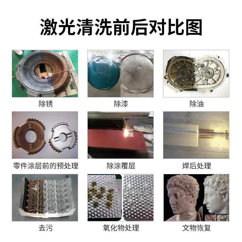 手持式激光清洗机模具文物去污机除锈去氧化皮除油漆不锈钢除涂层