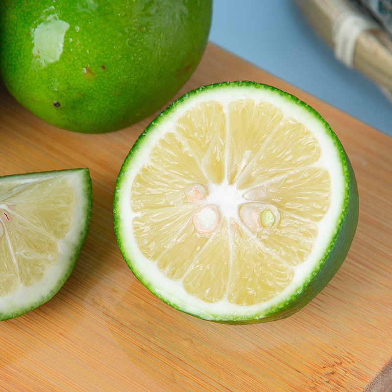 Here's a little green lemon, a little green lemon, and a little green lemon and half a pound of fruit peel.