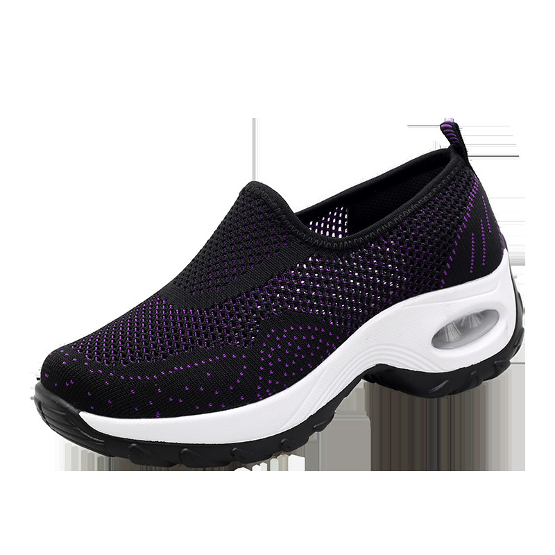 2024 cross-border sale of large-coded female shoes, flying gaskets for Amazon sneakers, swing shoes and socks.