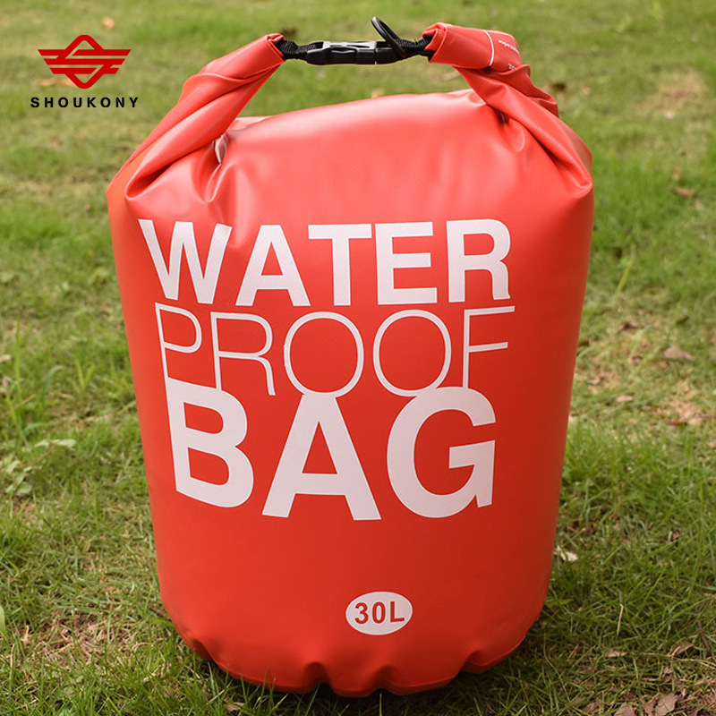 Outdoor waterproofing bag pvc net and outdoor waterproofing barrel bag, drifting beach bag, 30L for home trip