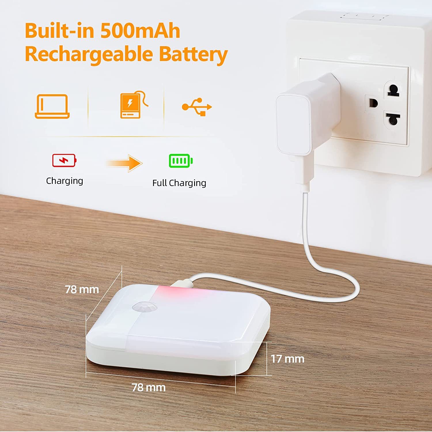 Nhiều mục đích 3 nhiệt độ màu USB nạp đèn hồng ngoại đèn LED trong phòng ngủ đêm