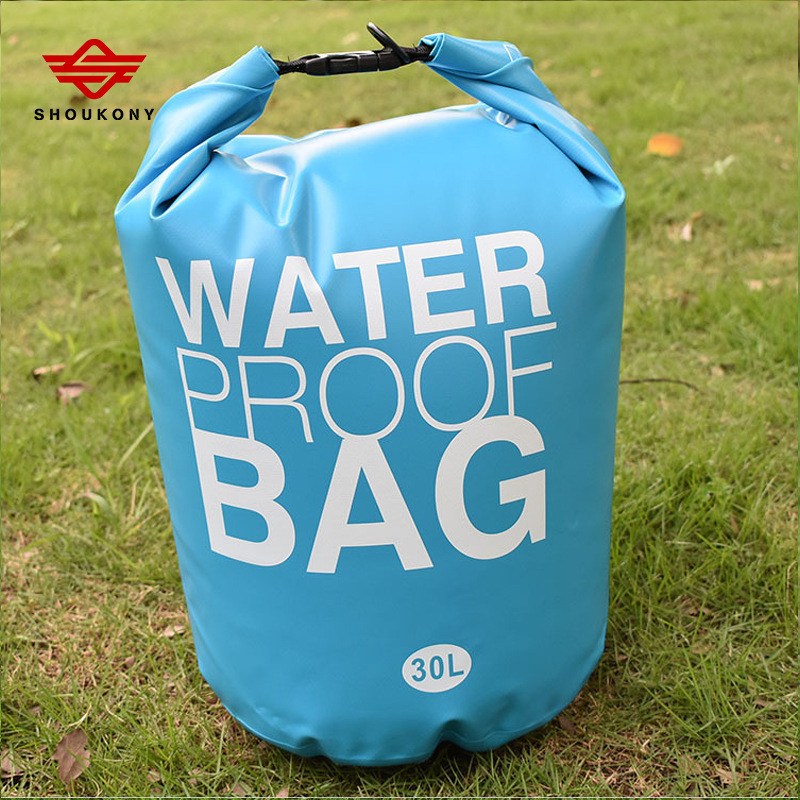 Outdoor waterproofing bag pvc net and outdoor waterproofing barrel bag, drifting beach bag, 30L for home trip