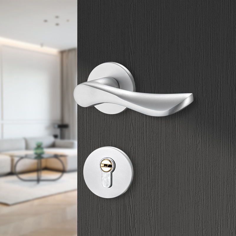 Customize modern, simple interior door locks, office locks, distribution of black light luxury door parts.