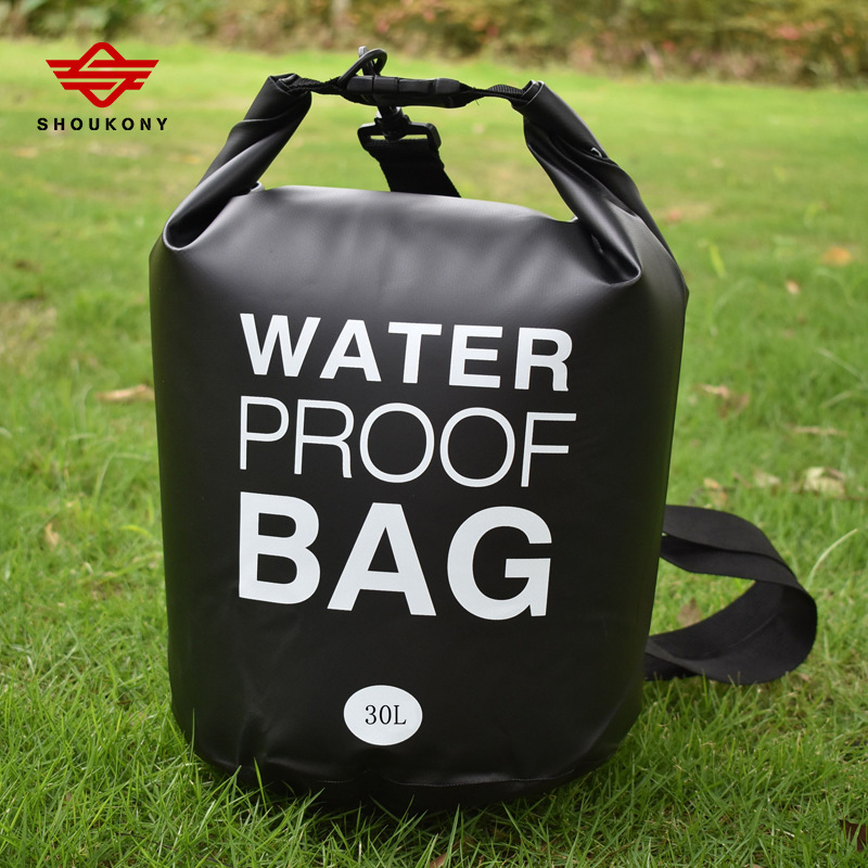 Outdoor waterproofing bag pvc net and outdoor waterproofing barrel bag, drifting beach bag, 30L for home trip