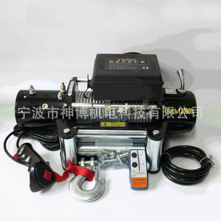 Professional production of 13,000 LB car winch, portable electric winch, steel wires, electric winch parts.