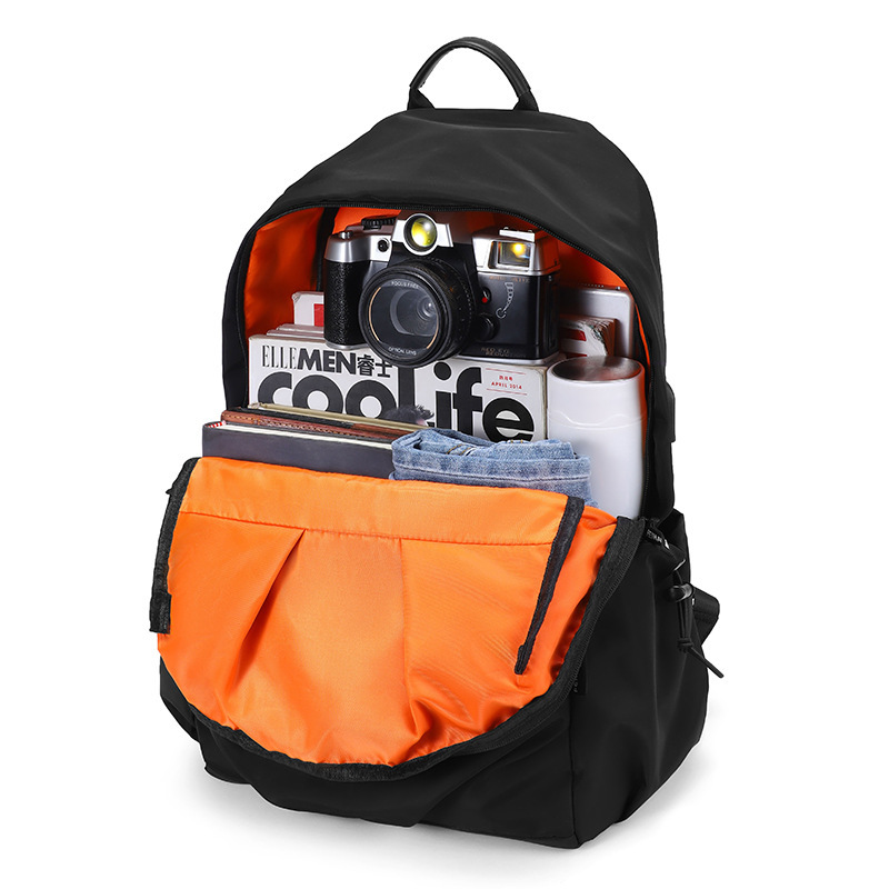 Cross-border new two-shoulder-packed fashionable male computer bag with a short, approximately large capacity package customised for USB backpacks