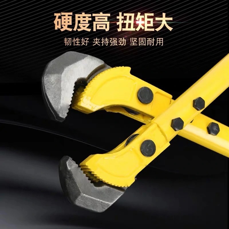 The manufacturer sells the steel wrench wrench with a golden hand wrench.