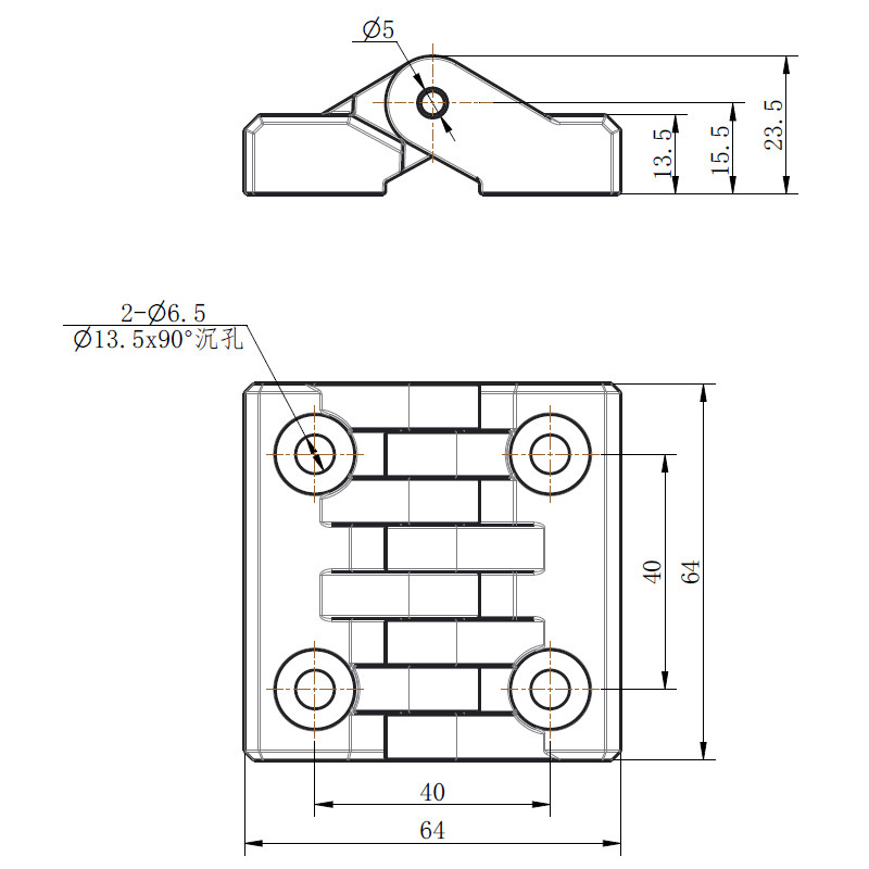 6214 series CL295-1 CL295 HL116 Black pa plastics, utility case open