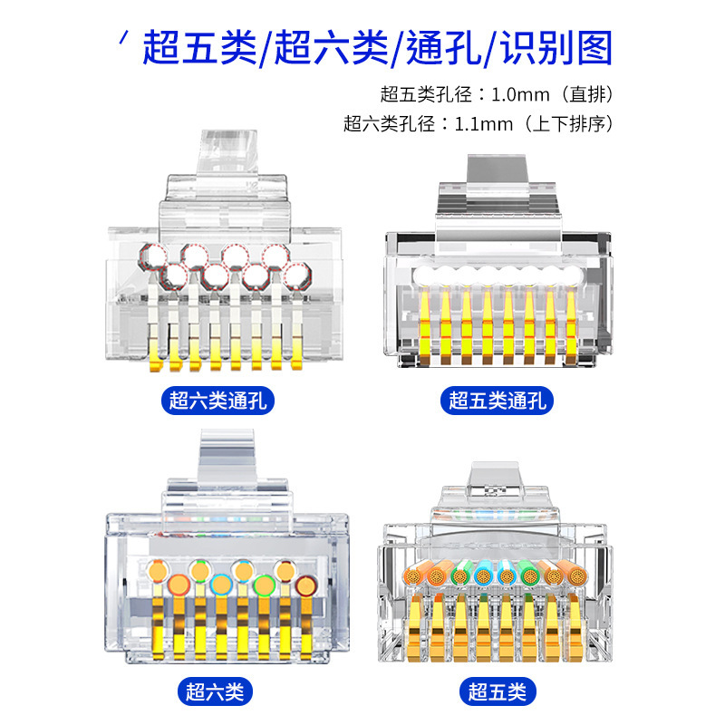 Superfive crystal-plated six-type network rj45 ton-1 pure copper shielding 30u5 class 6 network crystal