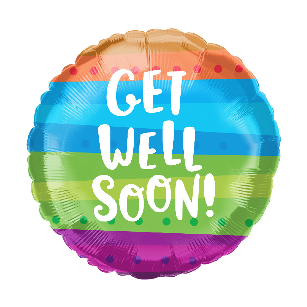 A new 10-inch GET WELL SOON Aluminum balloon.